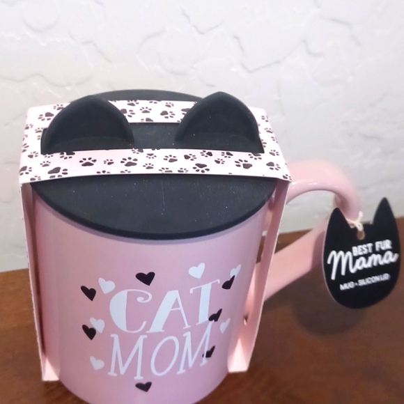 NWT Pink Cat Mom Mug With Silicon Lid - Picture 2 of 4